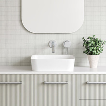 Florent 415mm White Gloss Square Ceramic Above Counter Basin